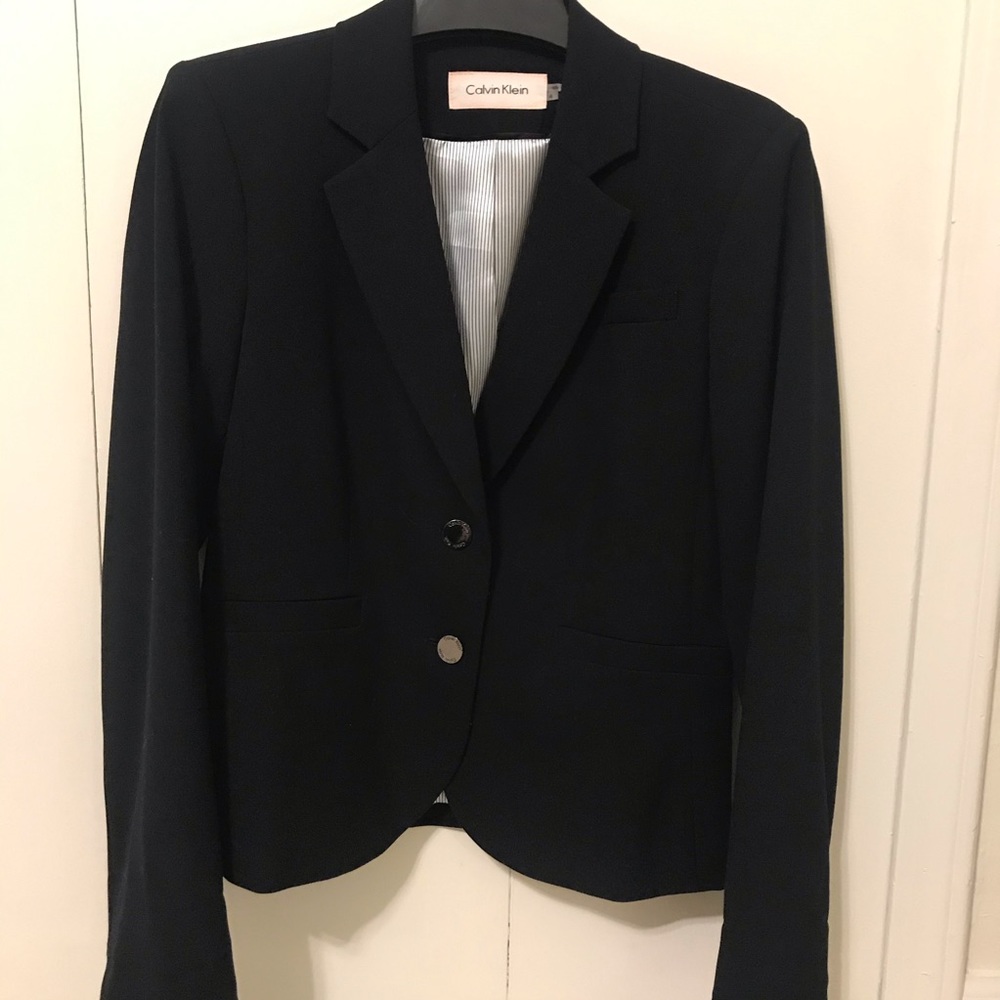 Navy Calvin Klein Skirt Suit